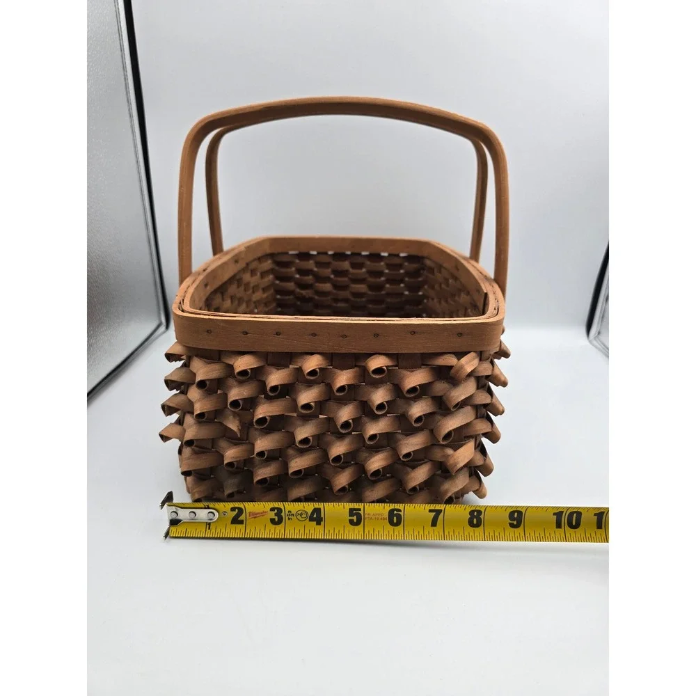 Unbranded‎ Woven Wood Curly Shaggy Basket Brown Good Farmhouse Decor 12x10x6